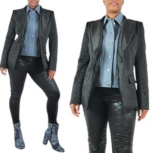 Veronica Beard Black Ashburn Moire Dickey Dark Academia Blazer Jacket